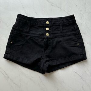 Refuge Black High Waisted Jean Shorts